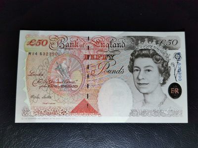 二签M.Lowther（稀有签名）E序50英镑 P388b  全新UNC - 二签M.Lowther（稀有签名）E序50英镑 P388b  全新UNC