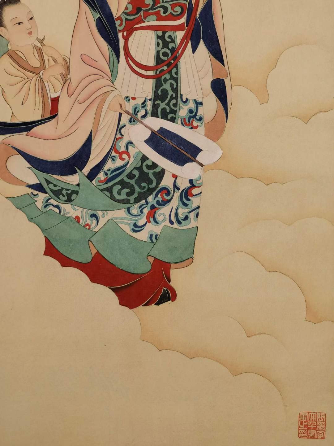 张大千纸本仕女图。张大千（1899年5月10日—1983年4月2日），四川省内江市人，原名正权，后改名爰，中国近现代国画家。