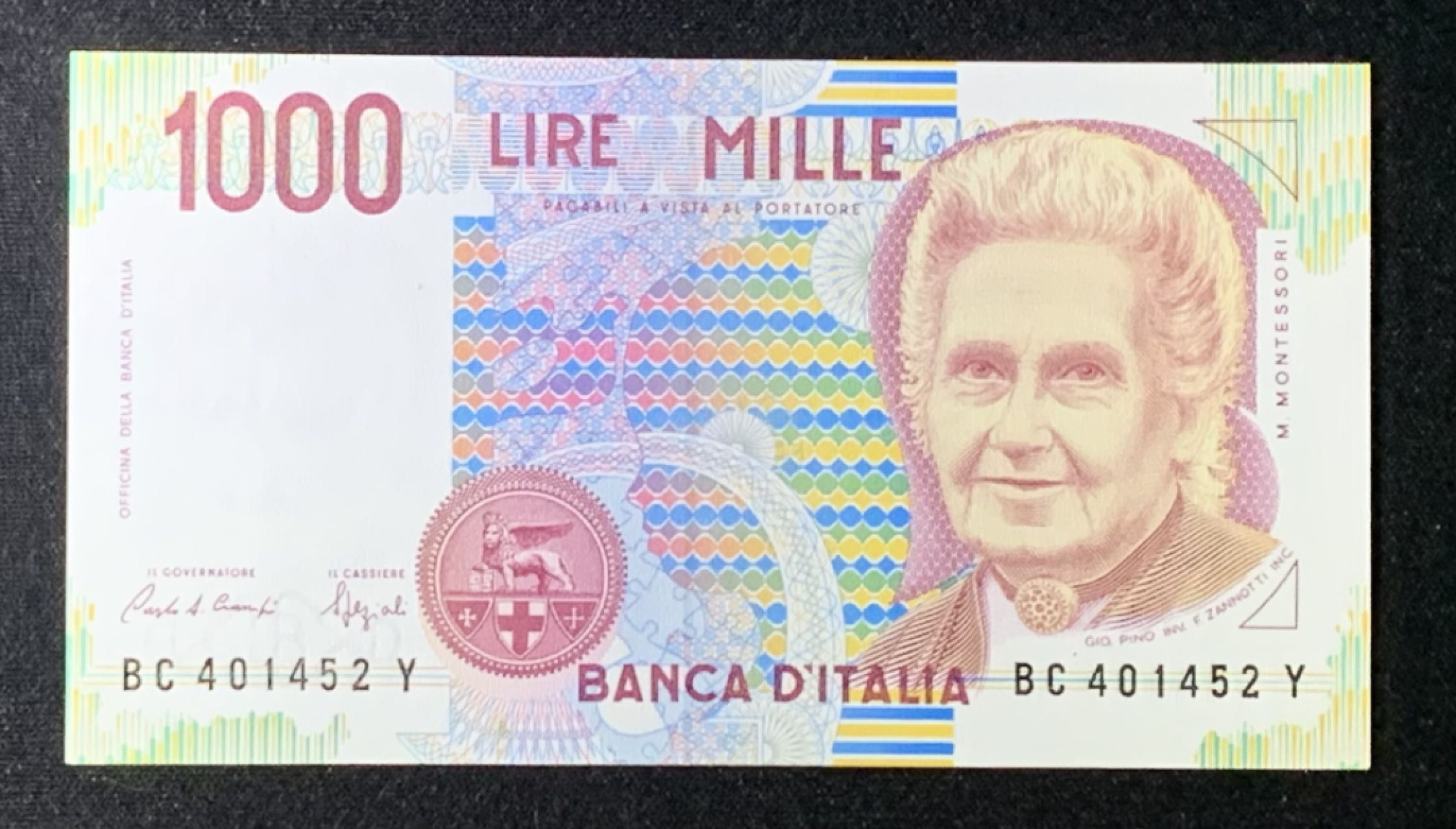 紫瑗钱币——第270期拍卖—纸币场 意大利 1990年 末版 1000里拉 UNC