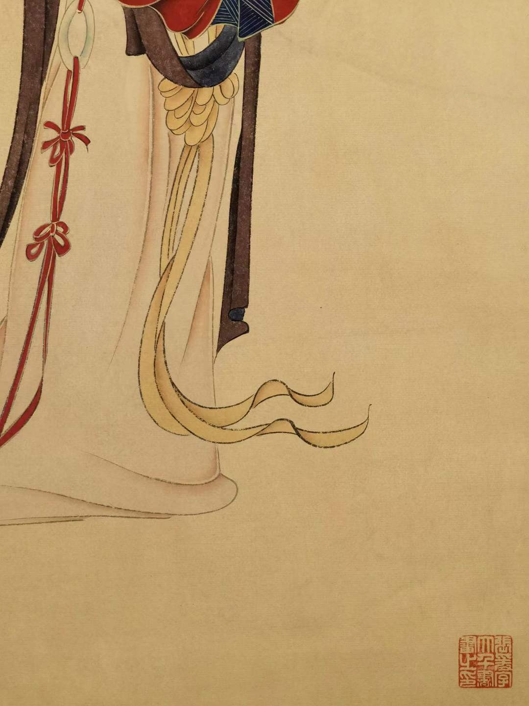 张大千纸本仕女图。张大千（1899年5月10日—1983年4月2日），四川省内江市人，原名正权，后改名爰，中国近现代国画家。