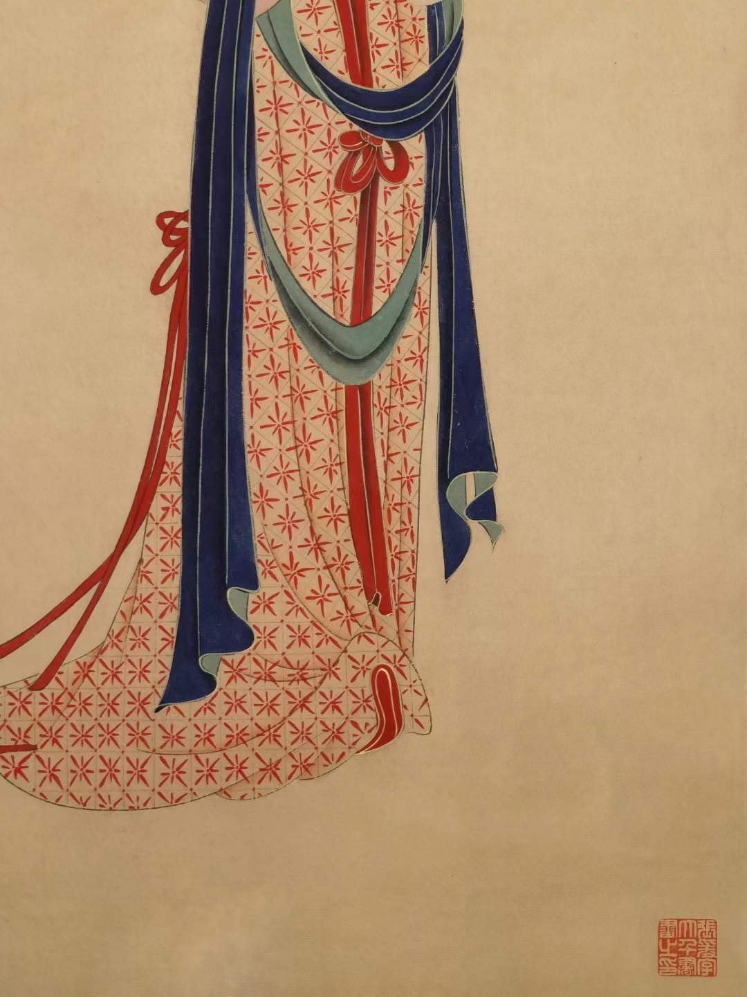 张大千纸本仕女图。张大千（1899年5月10日—1983年4月2日），四川省内江市人，原名正权，后改名爰，中国近现代国画家。