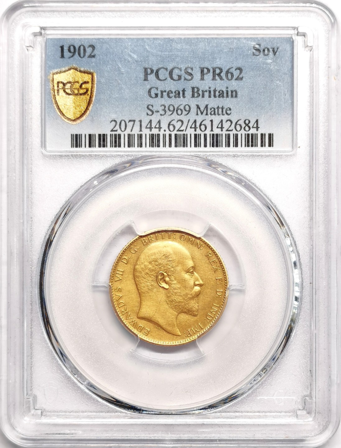 凡希社世界钱币微拍第二百三十九期 1902英国爱七索维林金币精铸PCGS-PF62