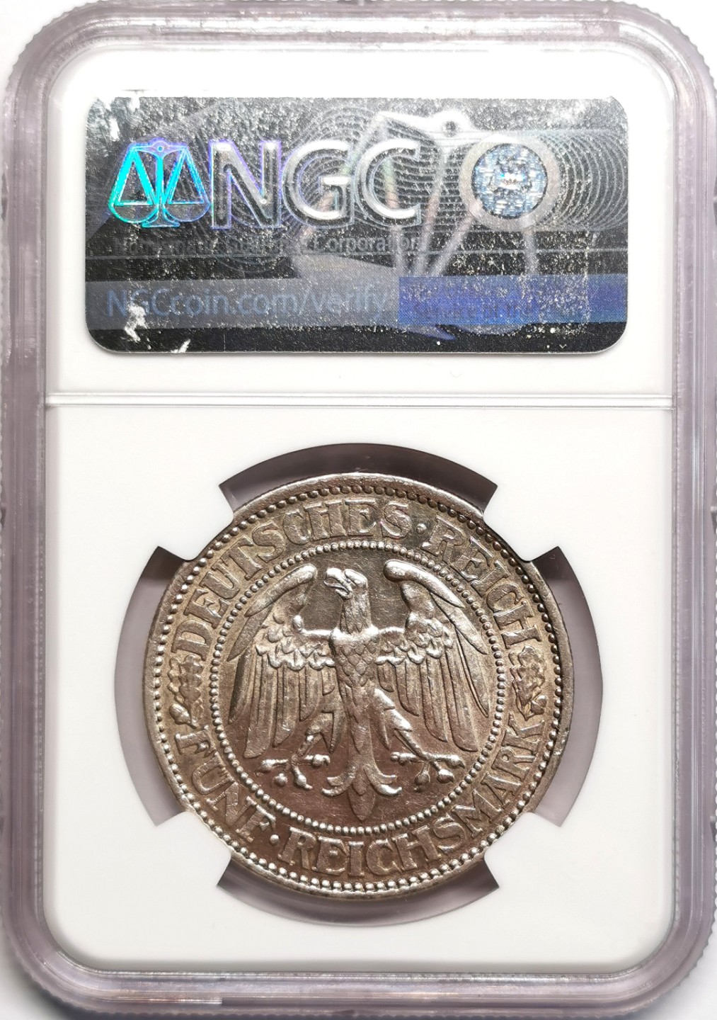 凡希社世界钱币微拍第二百三十九期 1931魏玛德国橡树5马克大银NGC-AU58