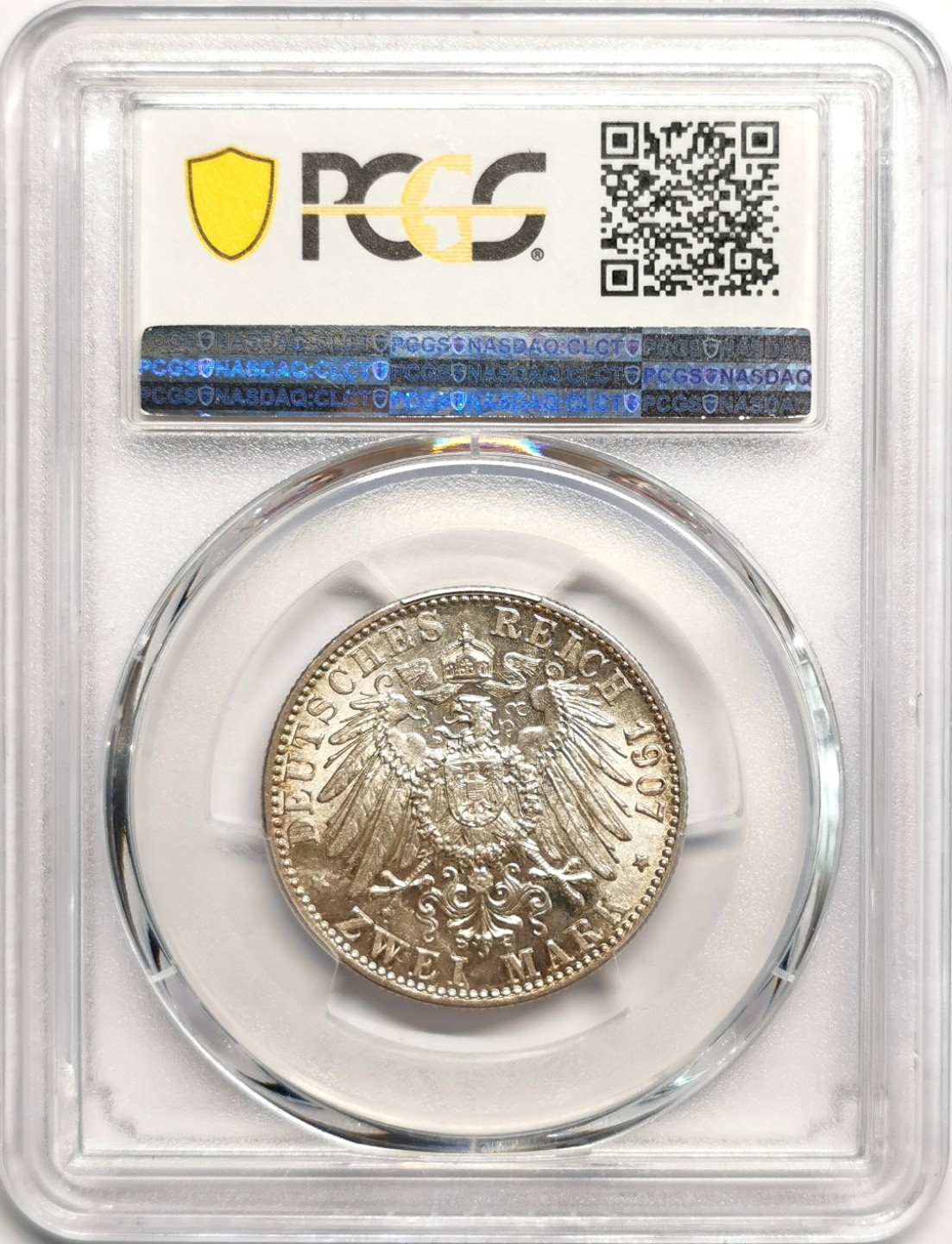 凡希社世界钱币微拍第二百三十九期 1907巴登2马克PCGS-MS62