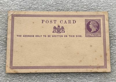 彼得堡世界钱币勋章拍卖第53期 - 英国维多利亚女王时期带邮资明信片，1/2便士。原片、真品