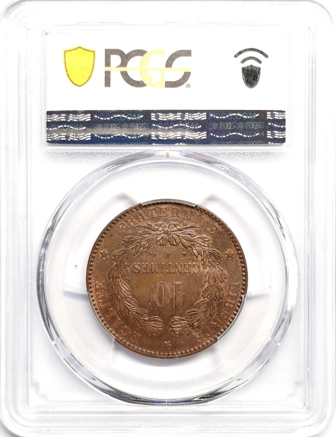 凡希社世界钱币微拍第二百三十九期 1876法国女神像10生丁大铜PCGS-MS64