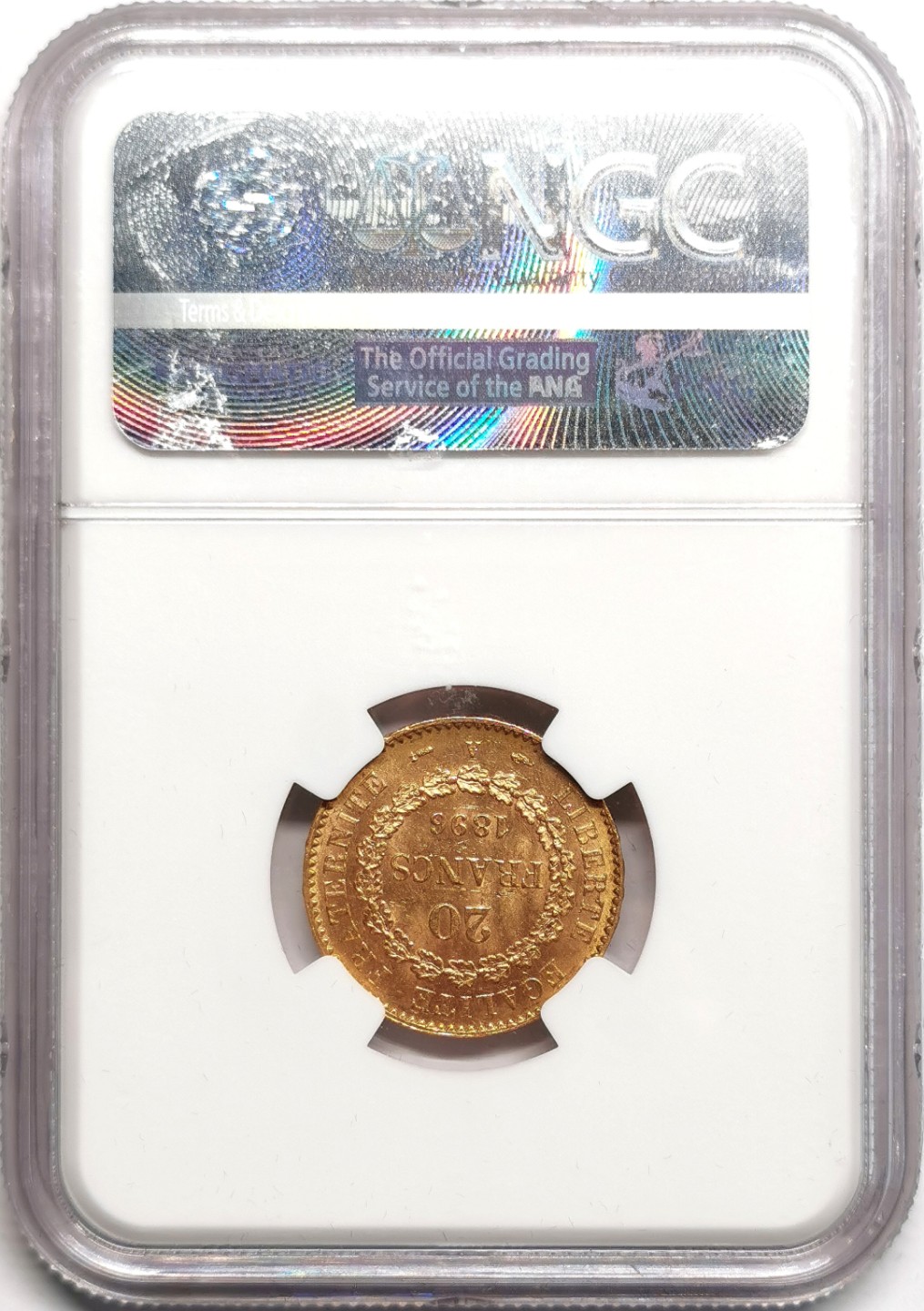 凡希社世界钱币微拍第二百三十九期 1896A法国天使20法郎金币NGC-MS63