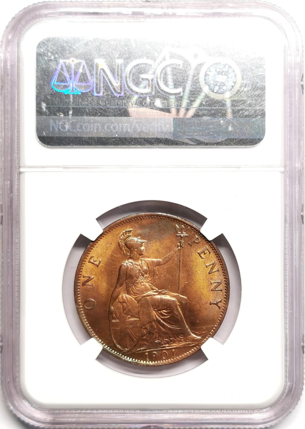 凡希社世界钱币微拍第二百三十九期 1901英国老维批纱便士NGC-MS64