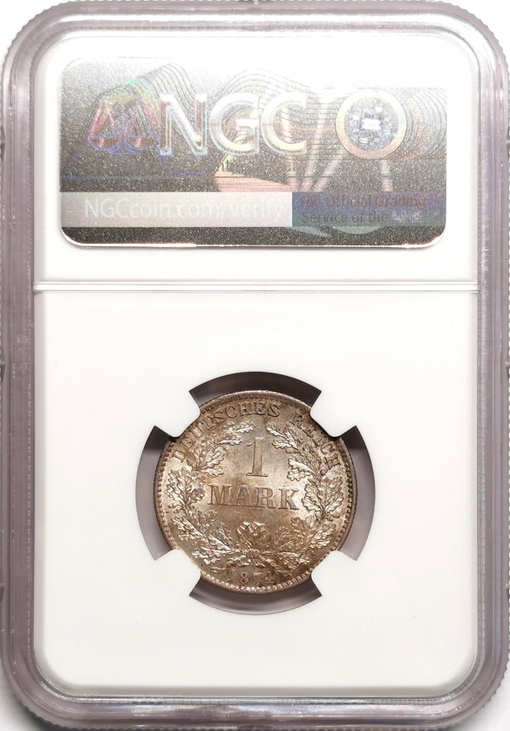 凡希社世界钱币微拍第二百三十九期 1874D德意志帝国短翅银马克NGC-MS64包浆迷人！