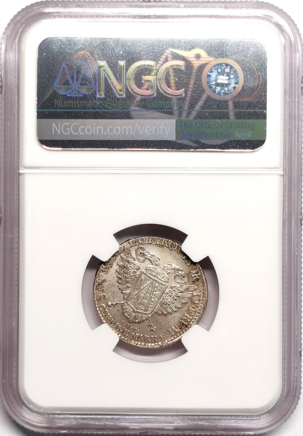 凡希社世界钱币微拍第二百三十九期 1792萨克森军装版2GRO银辅币NGC-MS63