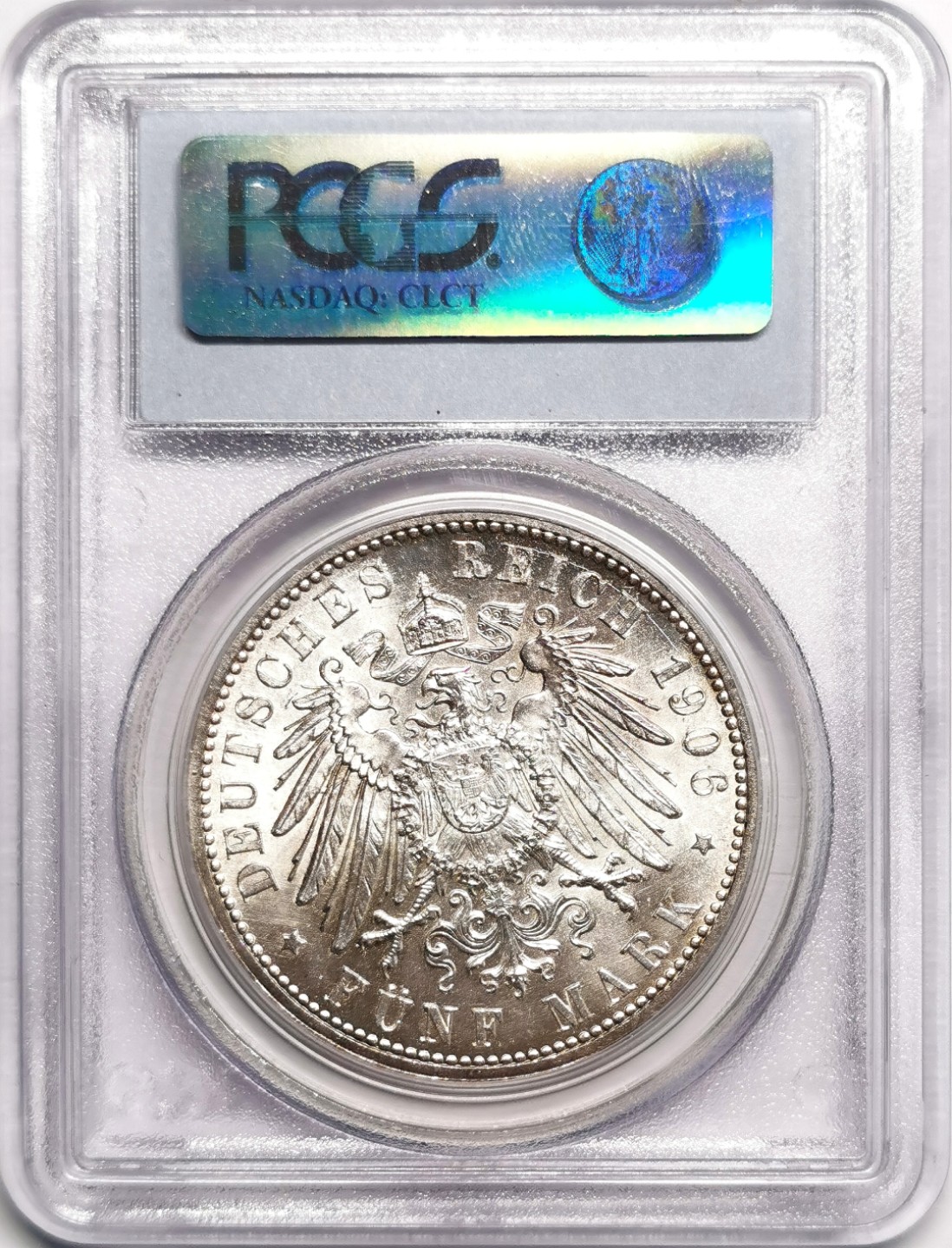凡希社世界钱币微拍第二百三十九期 1906巴登金婚5马克大银PCGS-MS64原色银光！