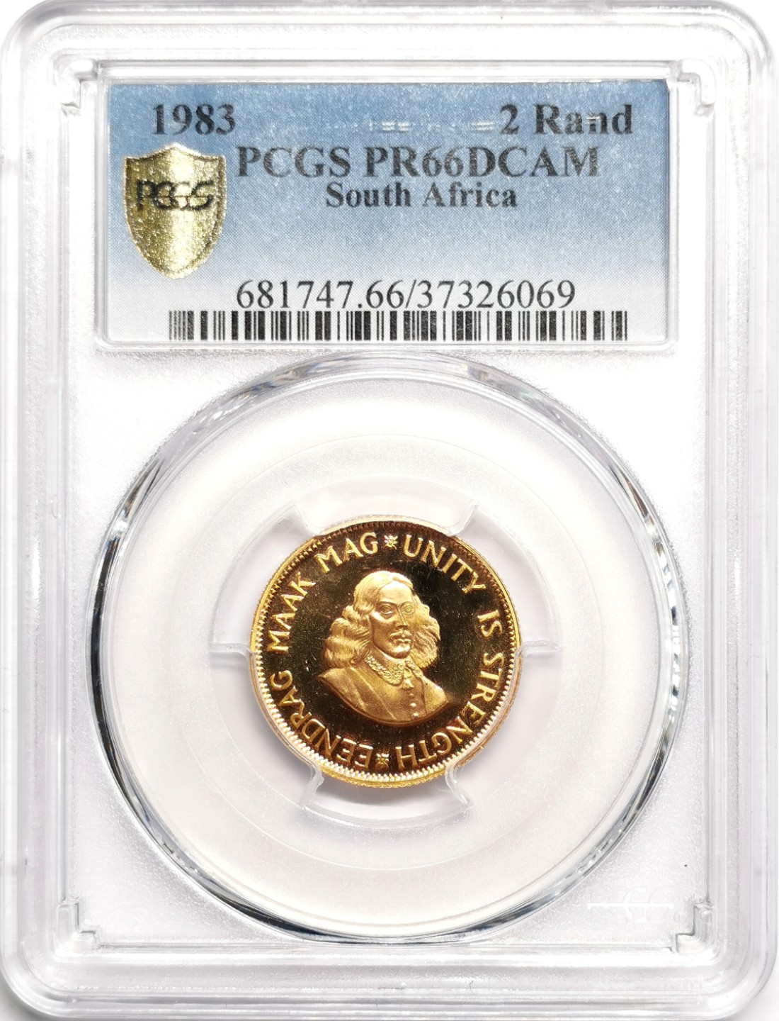 凡希社世界钱币微拍第二百三十九期 1983南非2兰特金币精铸PCGS-PF66DCAM