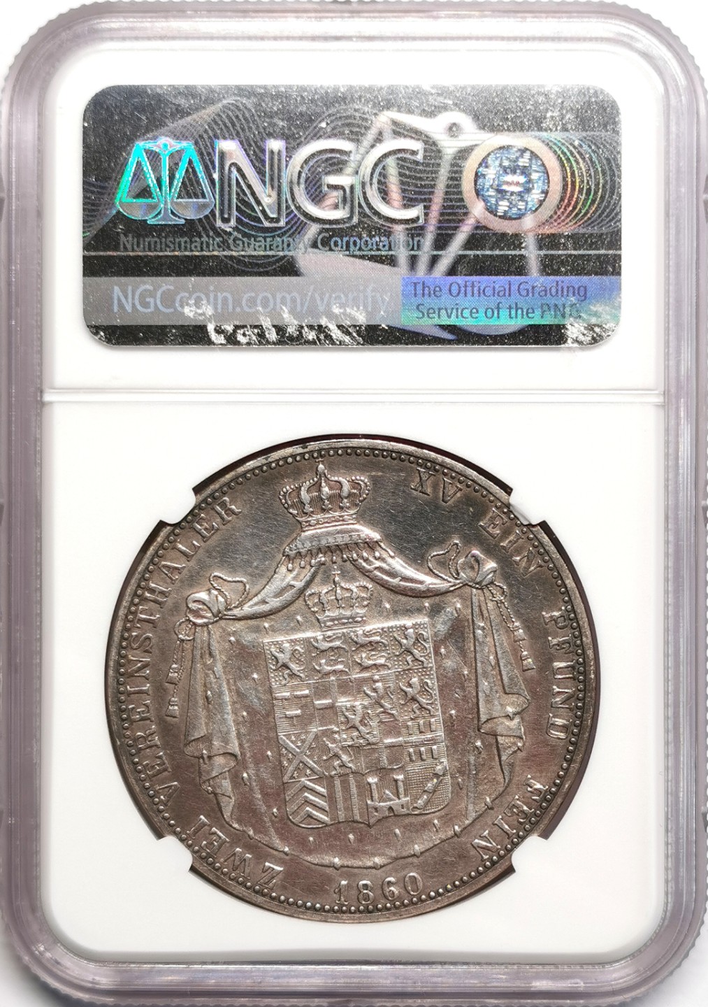 凡希社世界钱币微拍第二百三十九期 1860拿骚2泰勒大银NGC-XFD