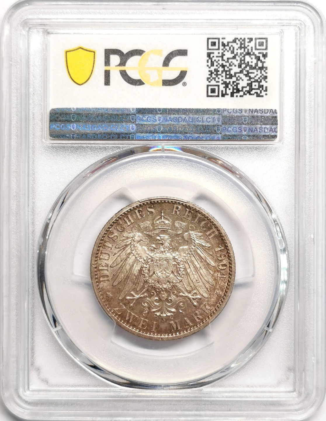 凡希社世界钱币微拍第二百三十九期 1904吕贝克自由市2马克PCGS-MS66淡紫彩！