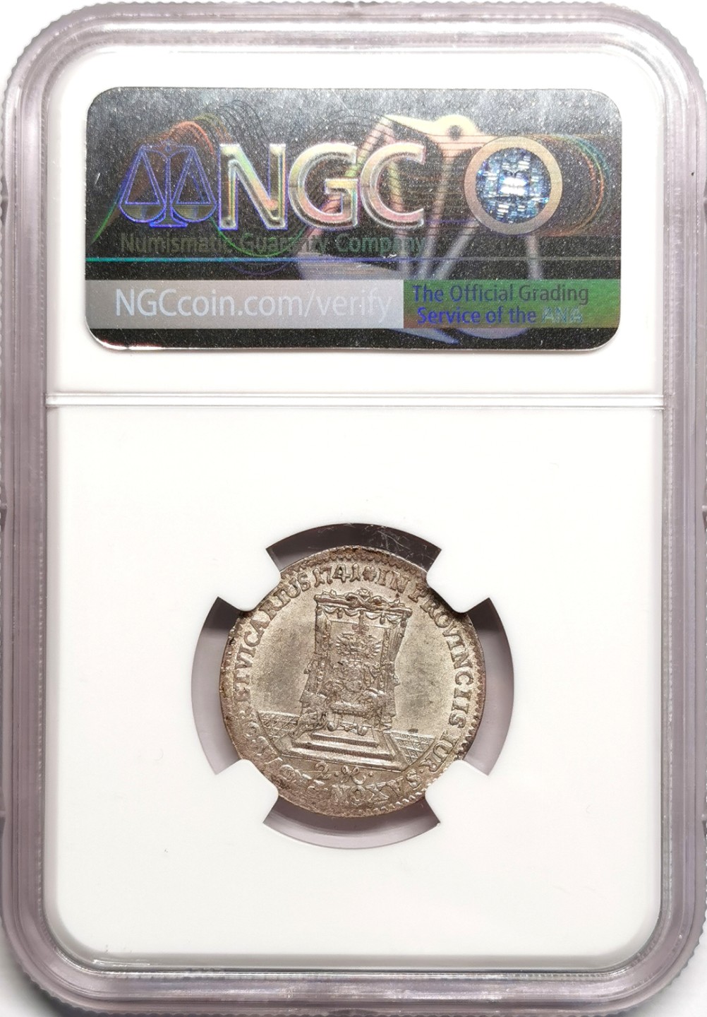 凡希社世界钱币微拍第二百三十九期 1741萨克森2GRO银辅币NGC-MS61