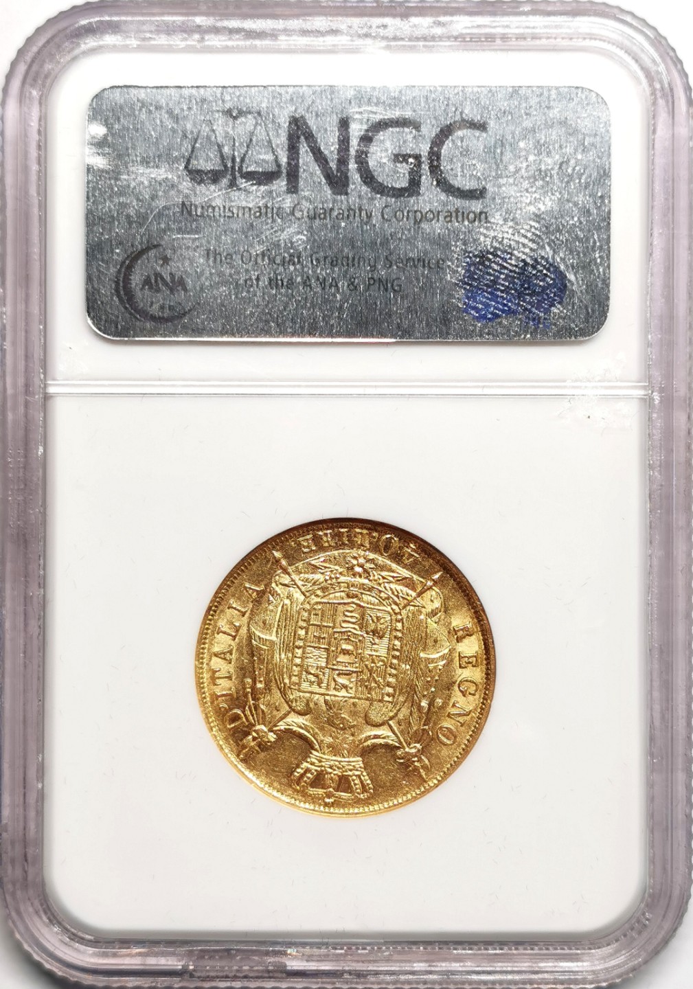 凡希社世界钱币微拍第二百三十九期 荐！1814M意大利王国拿破仑40里拉金币NGC-AU50细节极佳！