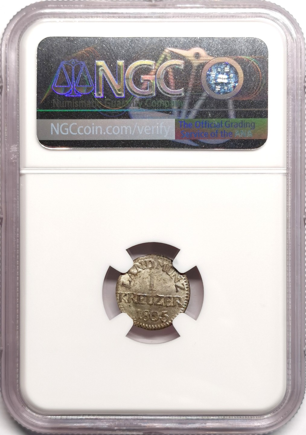 凡希社世界钱币微拍第二百三十九期 1805黑森达姆斯特1K银辅币NGC-MS63