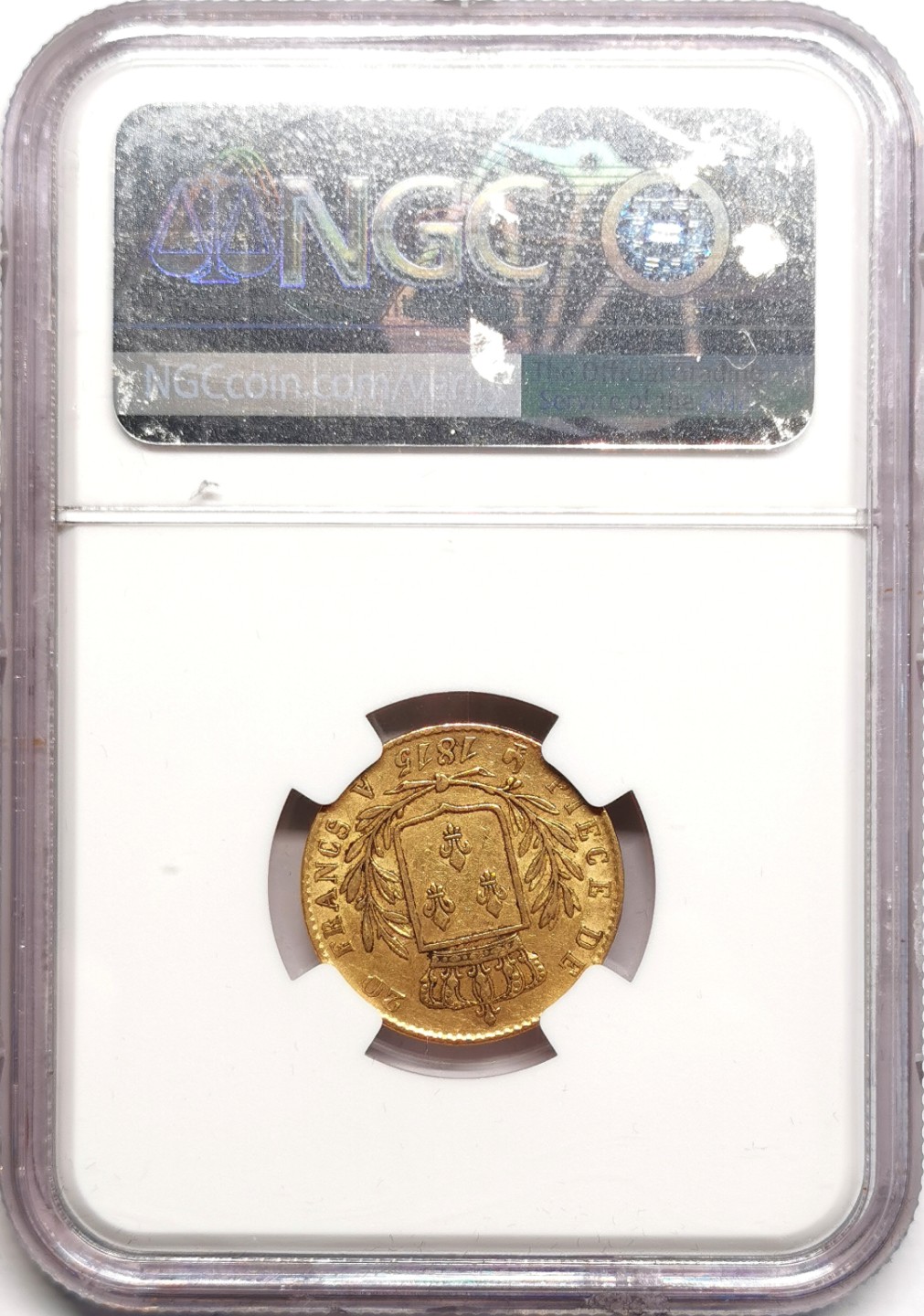 凡希社世界钱币微拍第二百三十九期 1815法国路易十八20法郎金币NGC-AU53