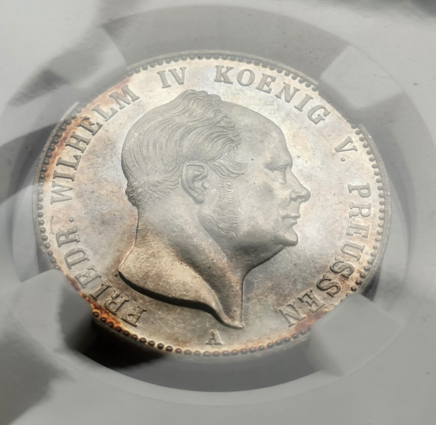 凡希社世界钱币微拍第二百三十九期 荐！1853普鲁士霍亨索伦1盾NGC-PL61 N唯一入盒品种！