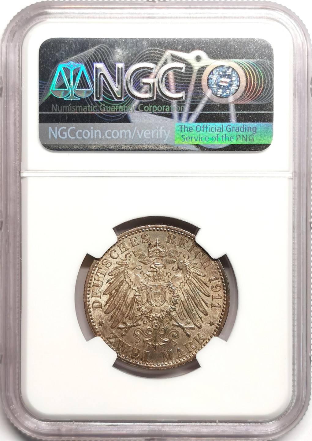 凡希社世界钱币微拍第二百三十九期 1911巴伐利亚2马克NGC-MS65