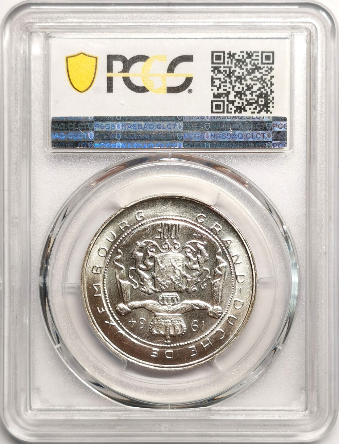 凡希社世界钱币微拍第二百三十九期 1964卢森堡100法郎大银PCGS-MS66