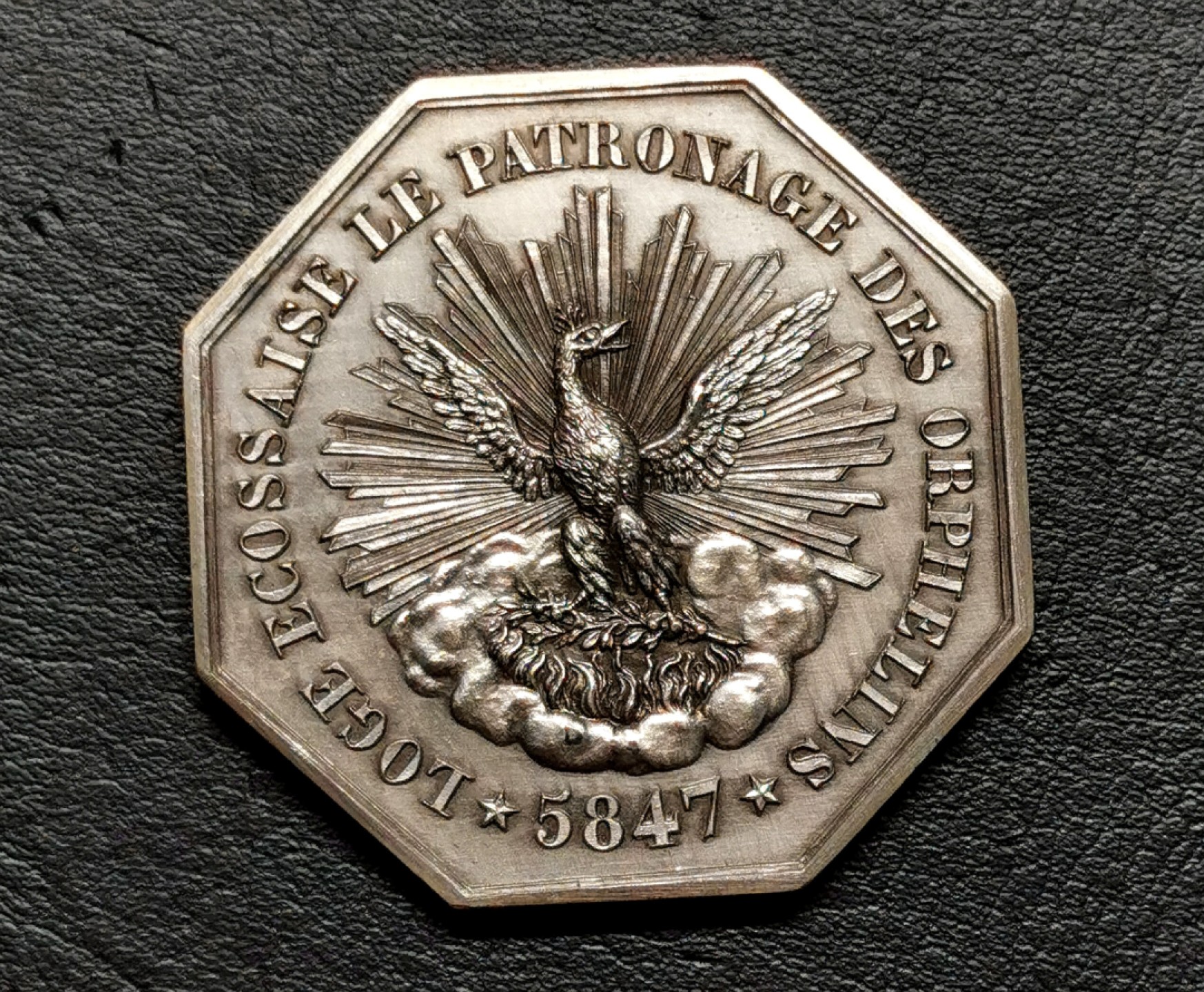 凡希社世界钱币微拍第二百三十九期 法国孤儿救助八角银章 稀见版本 巴黎造币厂仅铸500枚