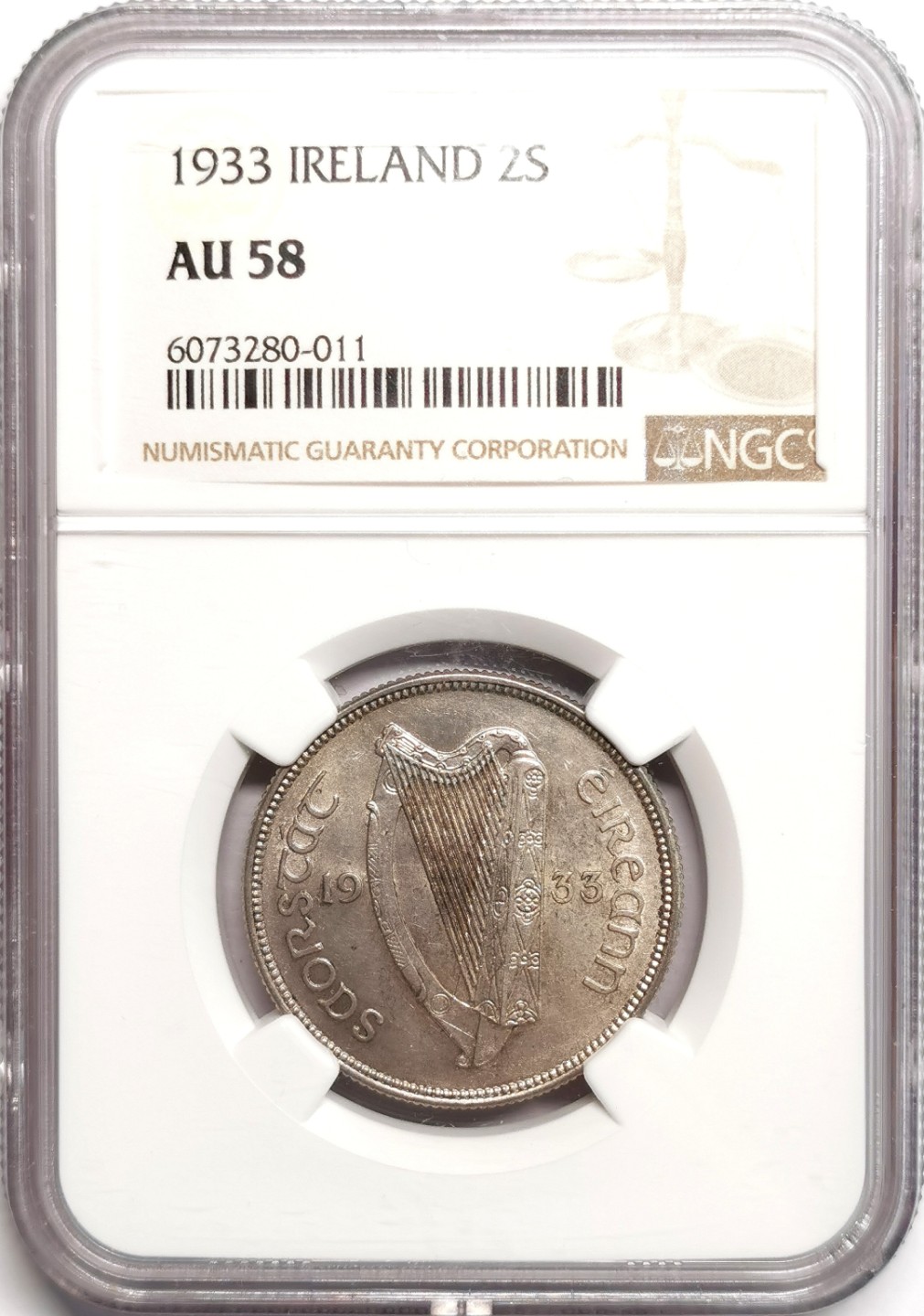 凡希社世界钱币微拍第二百三十九期 1933爱尔兰2先令银币NGC-AU58
