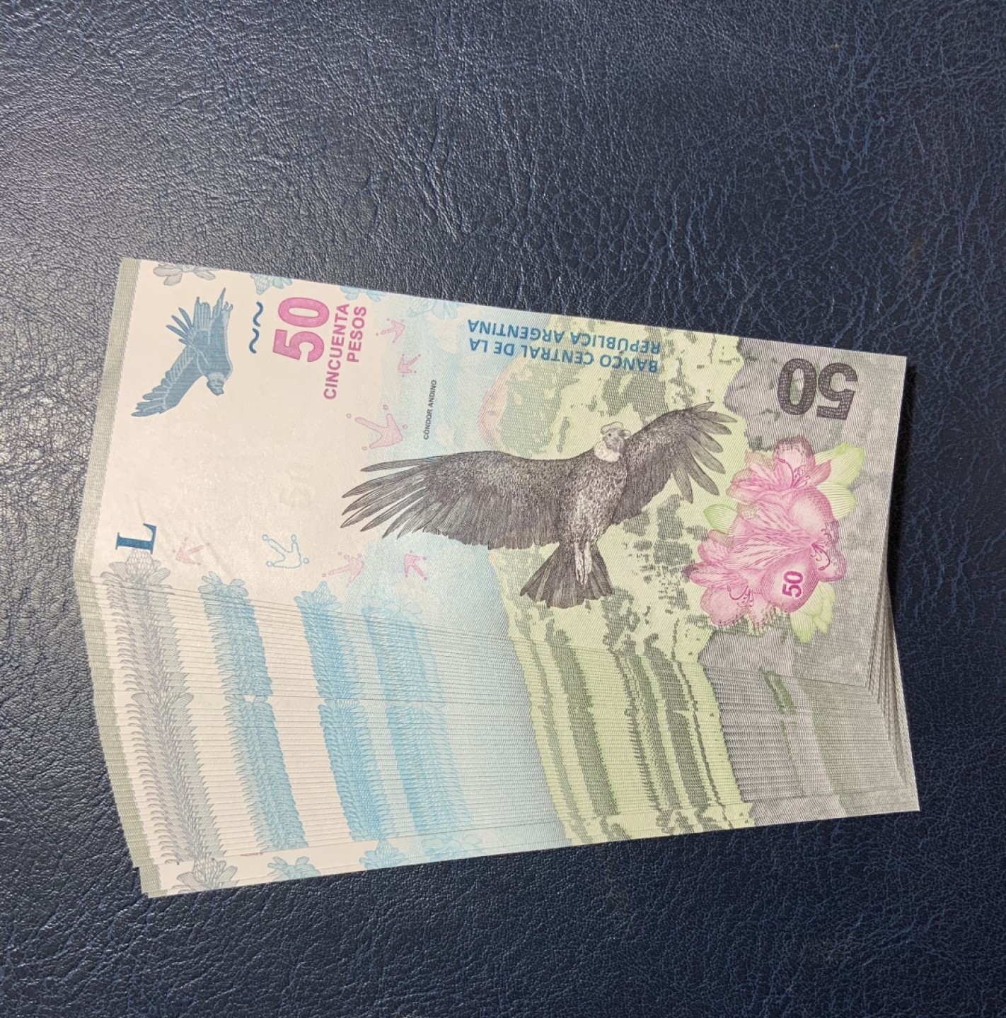 收藏联盟Quantum Auction 第260期拍卖  阿根廷2018年50比索50连号 品相全新UNC  安第斯秃鹰