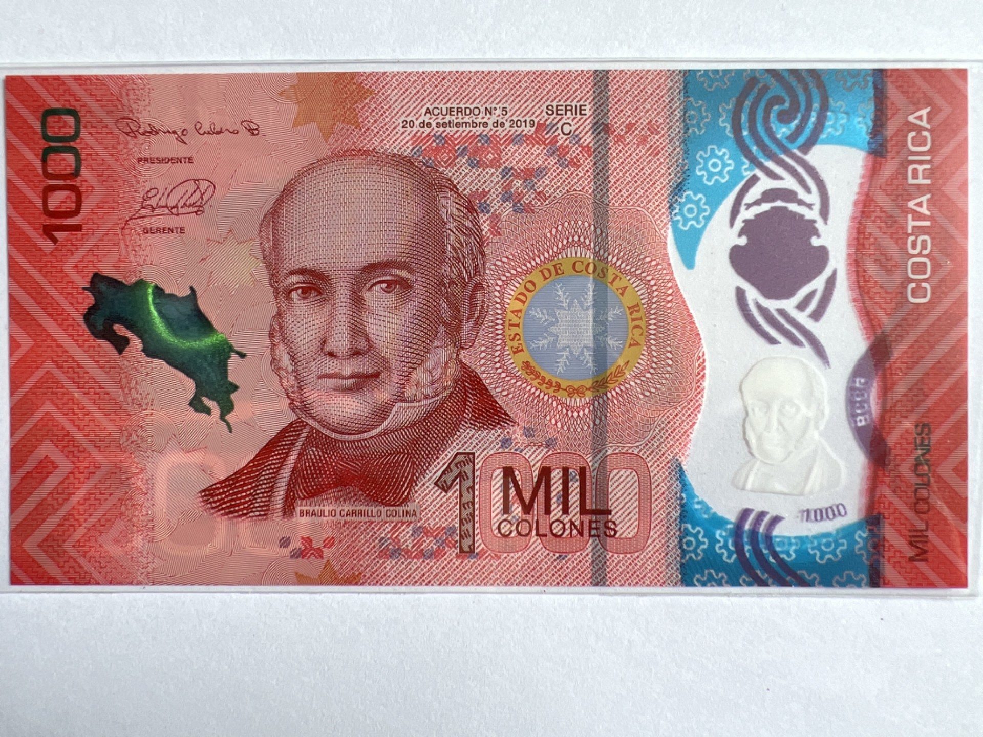 泡泡堂微拍第164幕纸币捡漏可累计专场👿👿，累计满二十元包邮，接受代拍业务 哥斯达黎加1000克朗 塑料钞