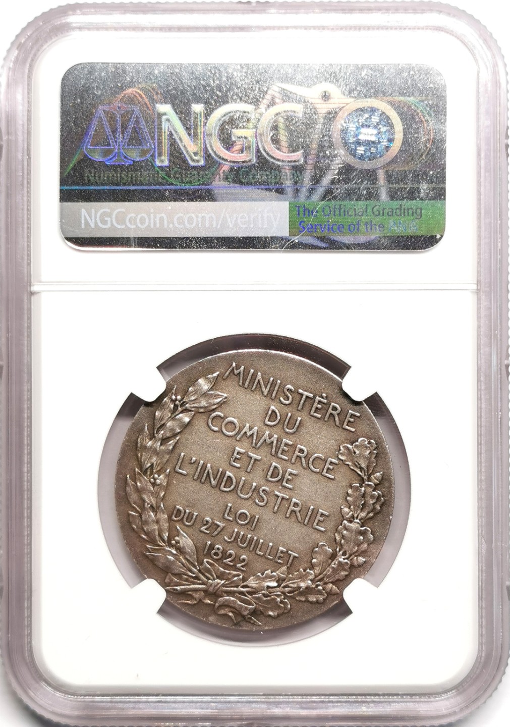 凡希社世界钱币微拍第二百三十九期 十九世纪法国南特储蓄银行纪念银章NGC-MS62