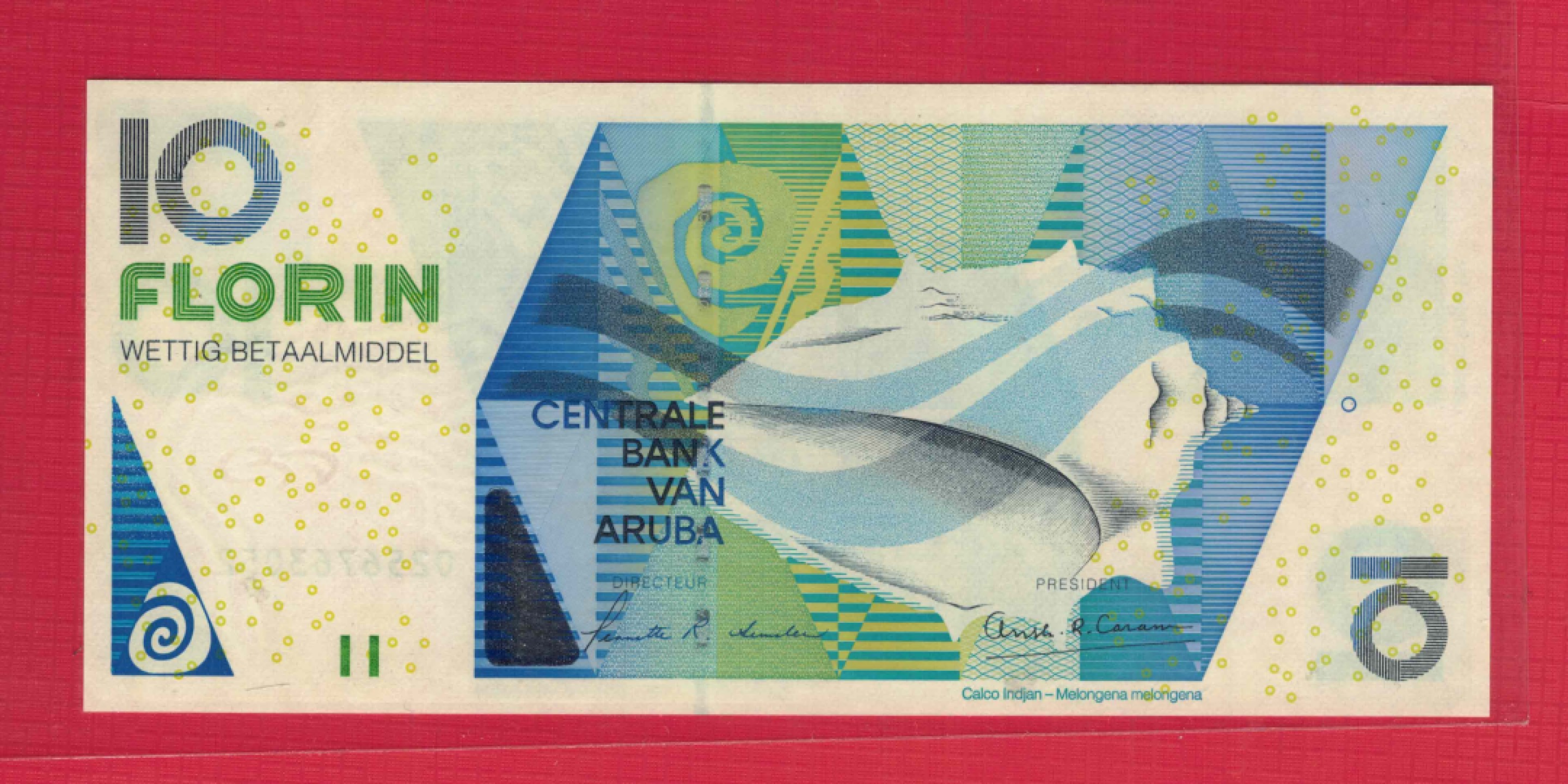 阿鲁巴10盾 2003年 欧洲纸币 实物图 UNC
