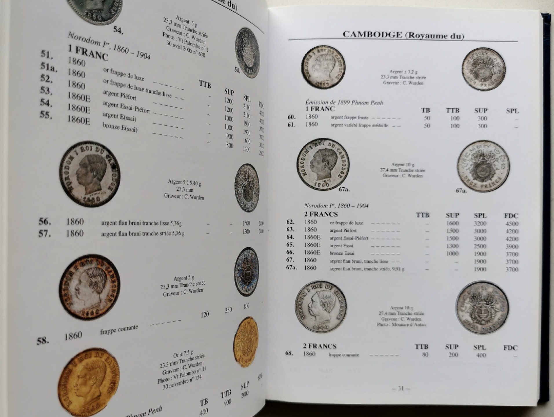 凡希社世界钱币微拍第二百三十九期 GADOURY法属印度支那币章目录 八五品