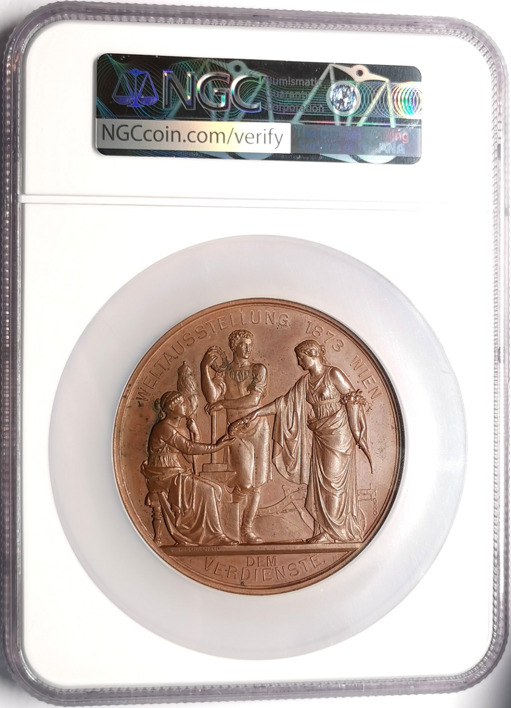 凡希社世界钱币微拍第二百三十九期 荐！1873奥地利维也纳世博会纪念大铜章NGC-MS63