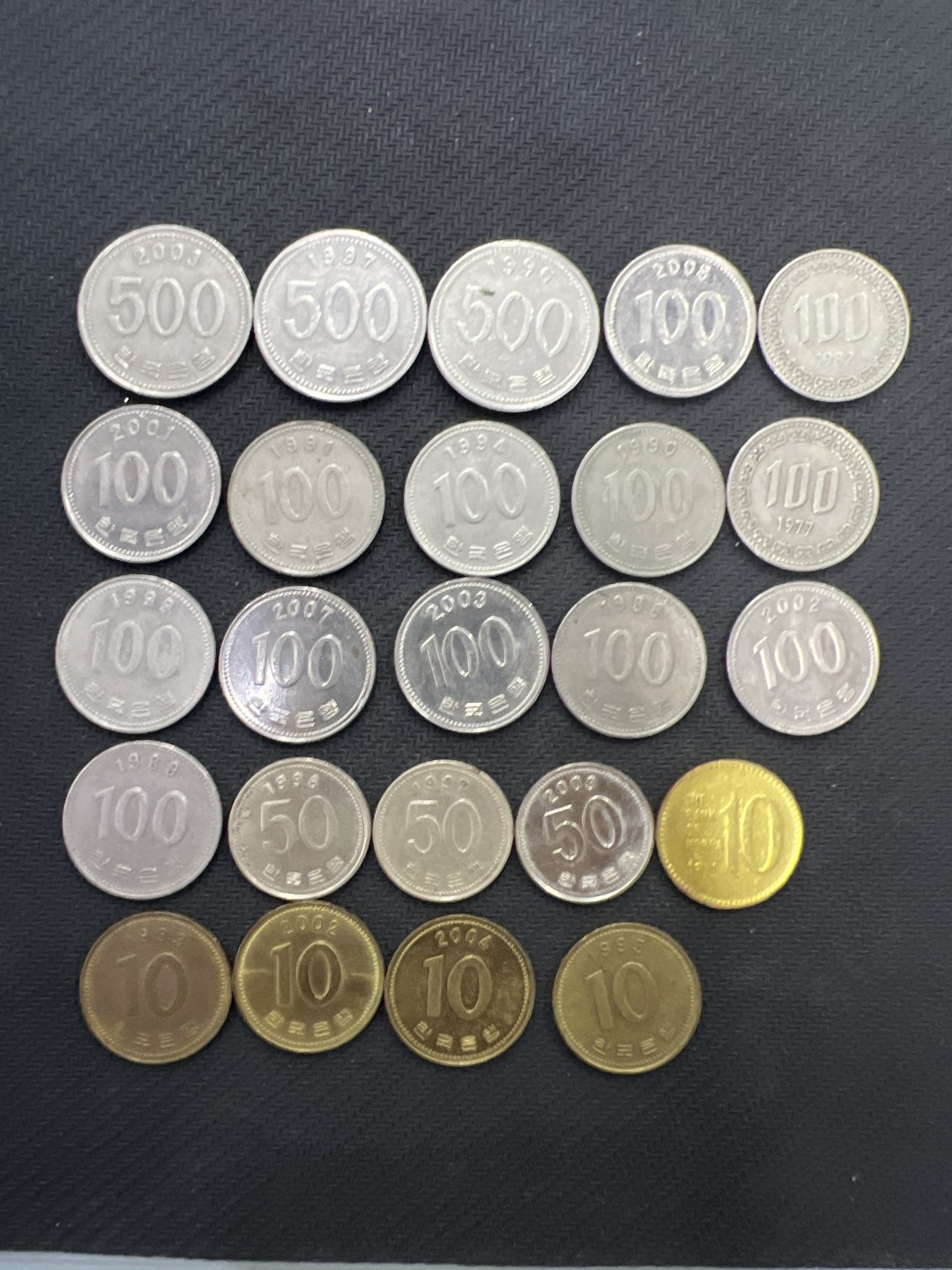 飞翔风筝外国硬币纸币第一场 韩国硬币24枚