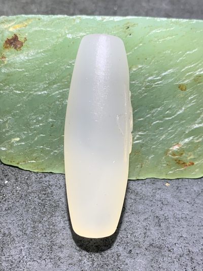 精美高玉化海洋玉髓手工雕刻悟字大桶珠一个！寓意：憬然有悟， - 精美高玉化海洋玉髓手工雕刻悟字大桶珠一个！寓意：憬然有悟，