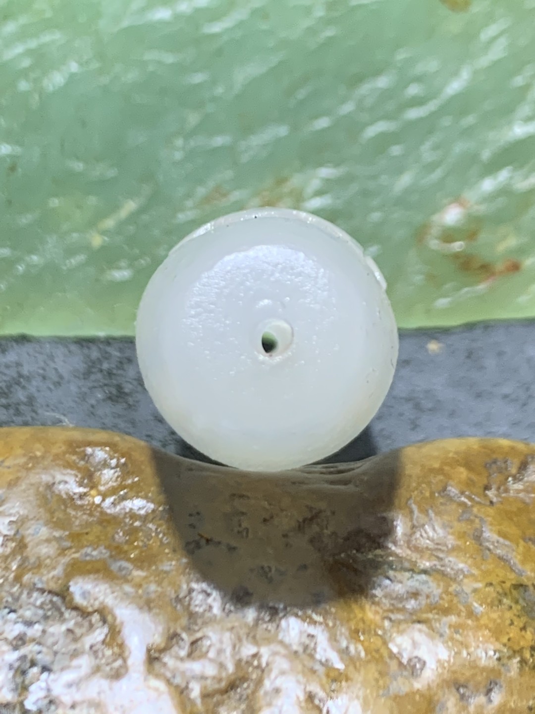 精美高玉化海洋玉髓手工雕刻悟字大桶珠一个！寓意：憬然有悟，