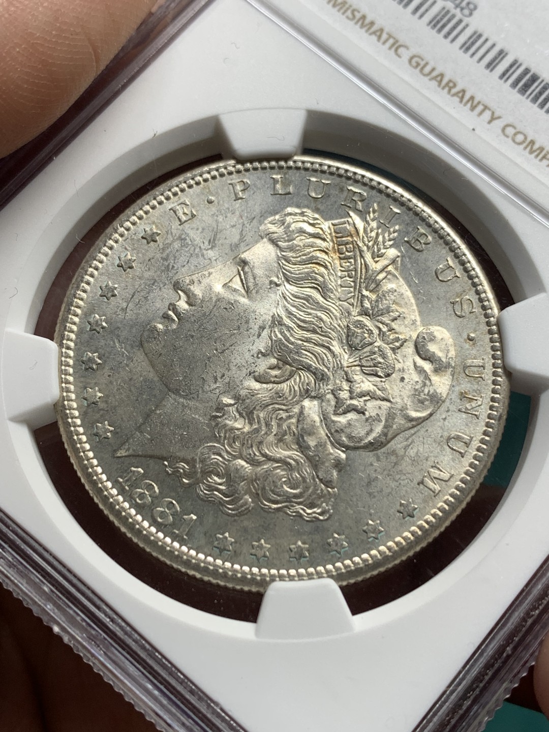 《竞宝斋》第167场-周日，周一，周四 3场 (全场包邮) NGC MS61 美国 1881年 摩根 1美元 大银币 状态不错