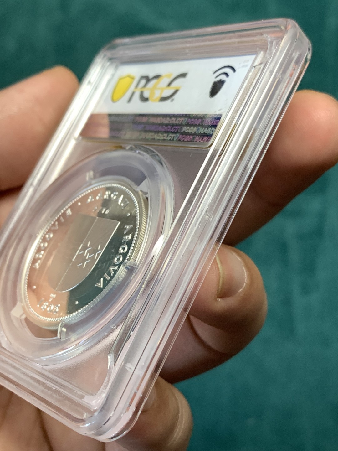 《竞宝斋》第167场-周日，周一，周四 3场 (全场包邮) PCGS-SP66 1960年瑞士 阿尔高射击节 银章 精致工艺 景观设计 很漂亮 背面右侧支撑脚小裂