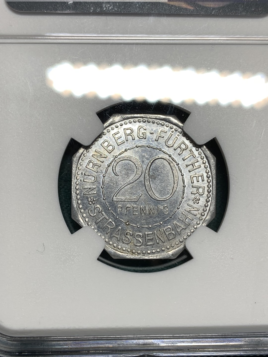 《竞宝斋》第167场-周日，周一，周四 3场 (全场包邮) NGC-MS62 1920 德国紧急状态时期纽伦堡代币 景观不错