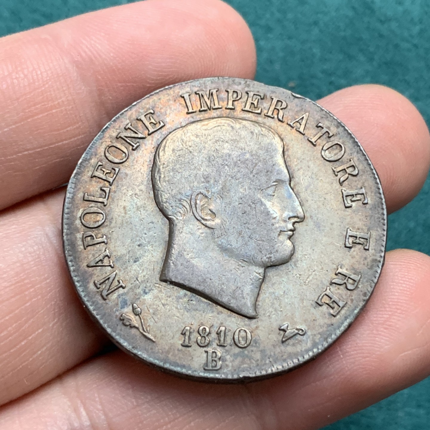 《竞宝斋》第167场-周日，周一，周四 3场 (全场包邮) 法占意大利 1810年 拿破仑5里拉 大银币 少见品种 原味包浆 底板好