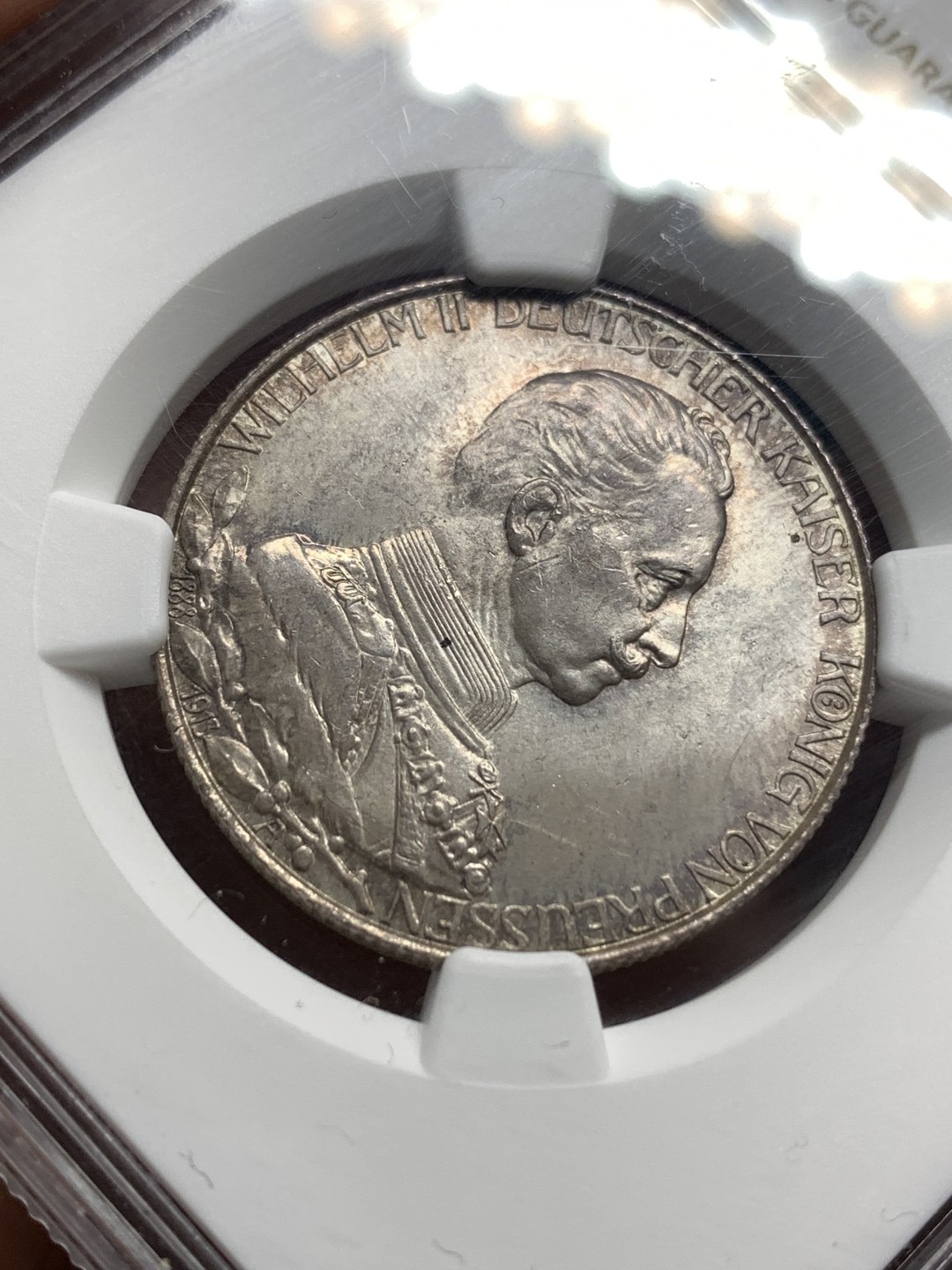 《竞宝斋》第167场-周日，周一，周四 3场 (全场包邮) NGC-MS64 德国 1913年 普鲁士 军装 2马克 银币 好彩