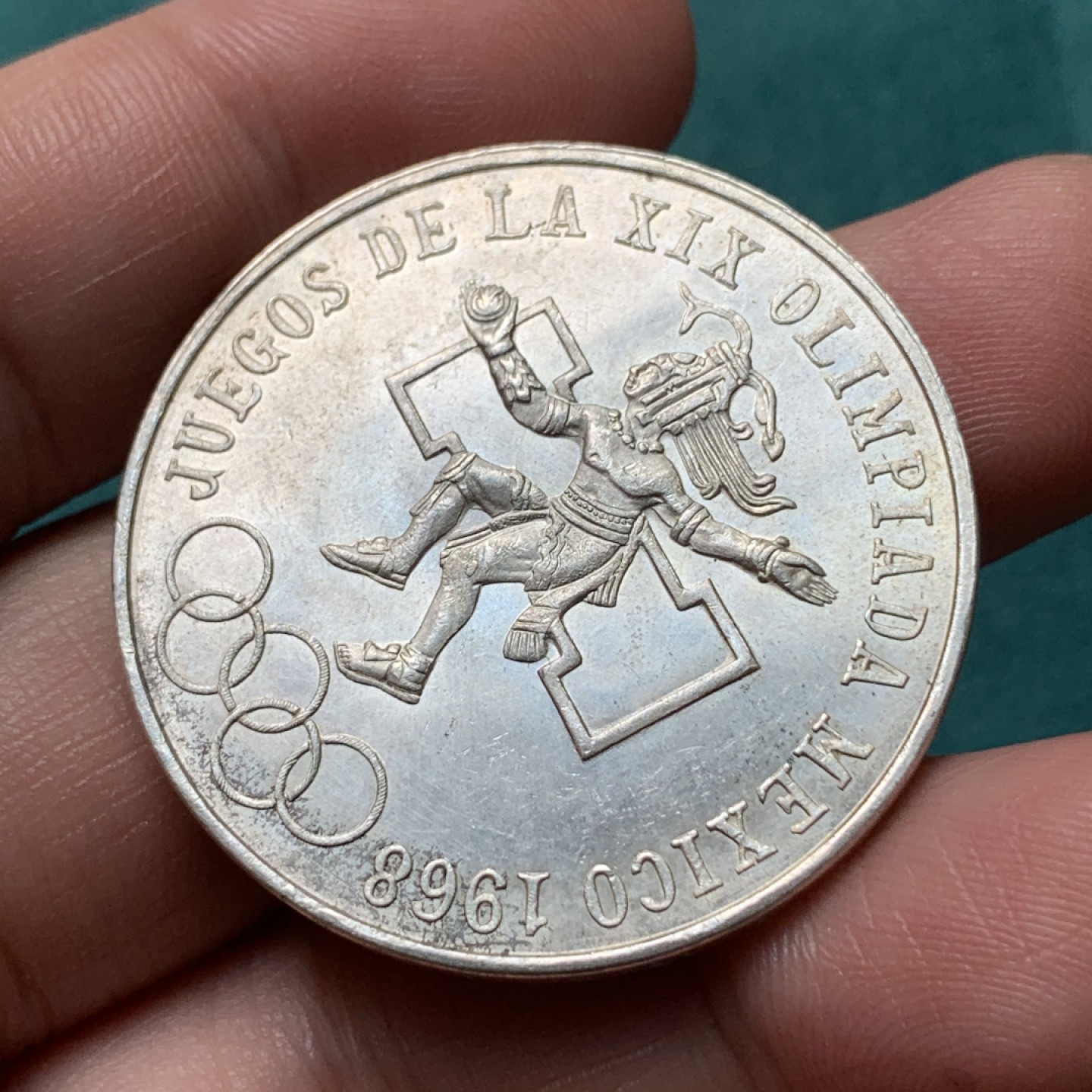 《竞宝斋》第167场-周日，周一，周四 3场 (全场包邮) 墨西哥1968年奥运会25比索大银币 22.5克72%银