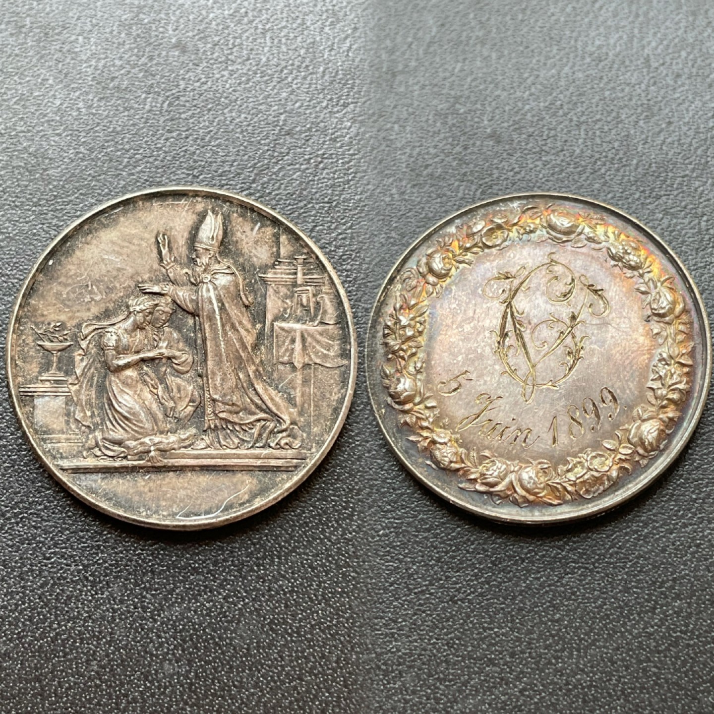 欧洲章牌-拍卖第23场 1899年法国婚礼银章