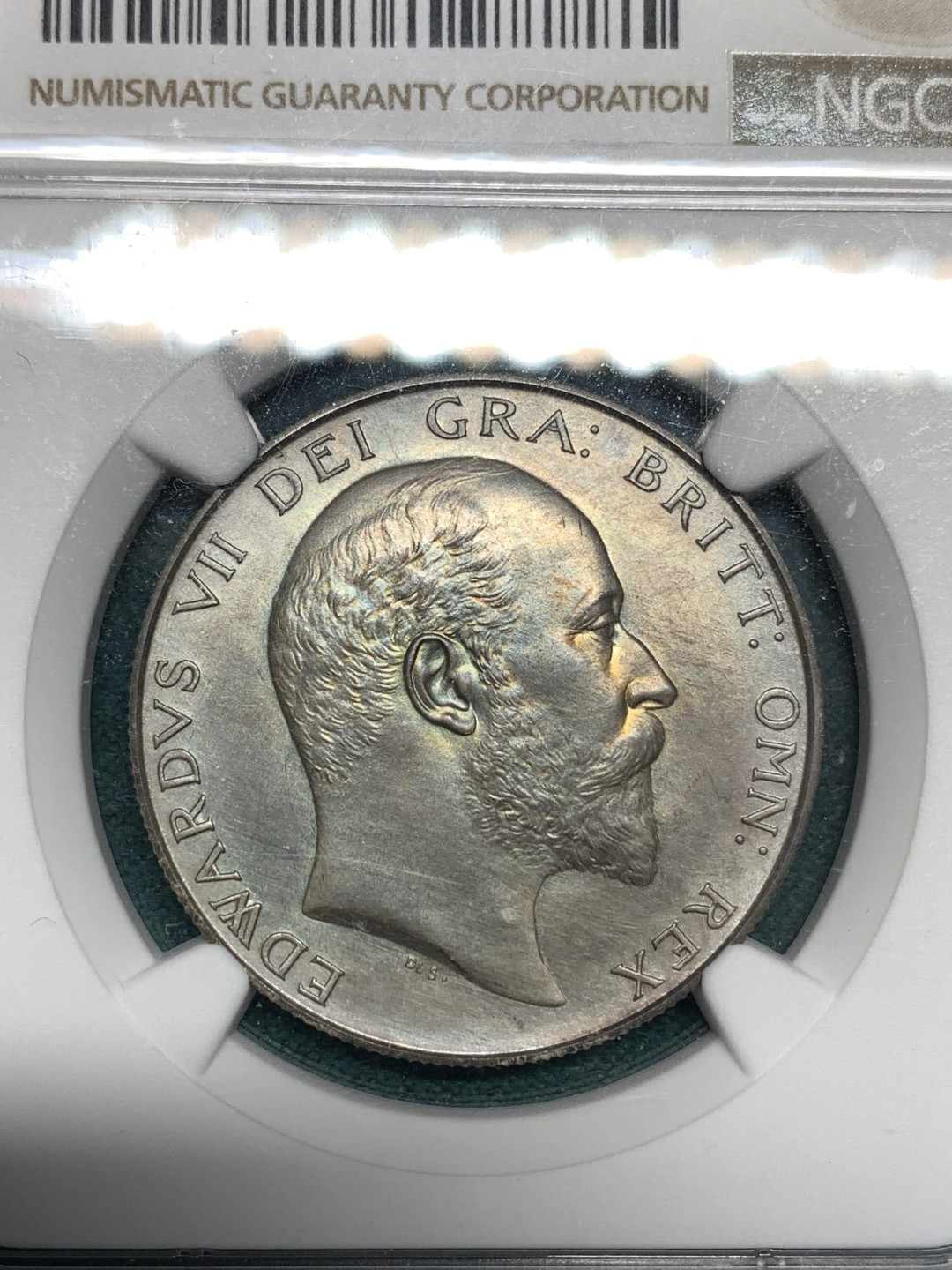 《竞宝斋》第167场-周日，周一，周四 3场 (全场包邮) NGC-PF64MATTE 英国1902年爱德华七世 精制1/2克朗