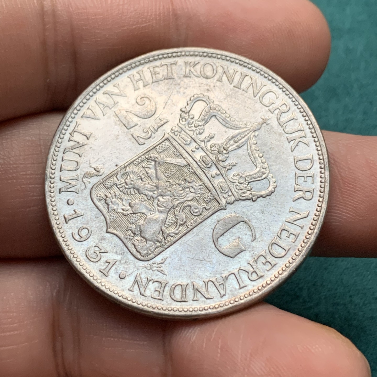 《竞宝斋》第167场-周日，周一，周四 3场 (全场包邮) 1931年荷兰威廉明娜2.5盾大银币，品相佳