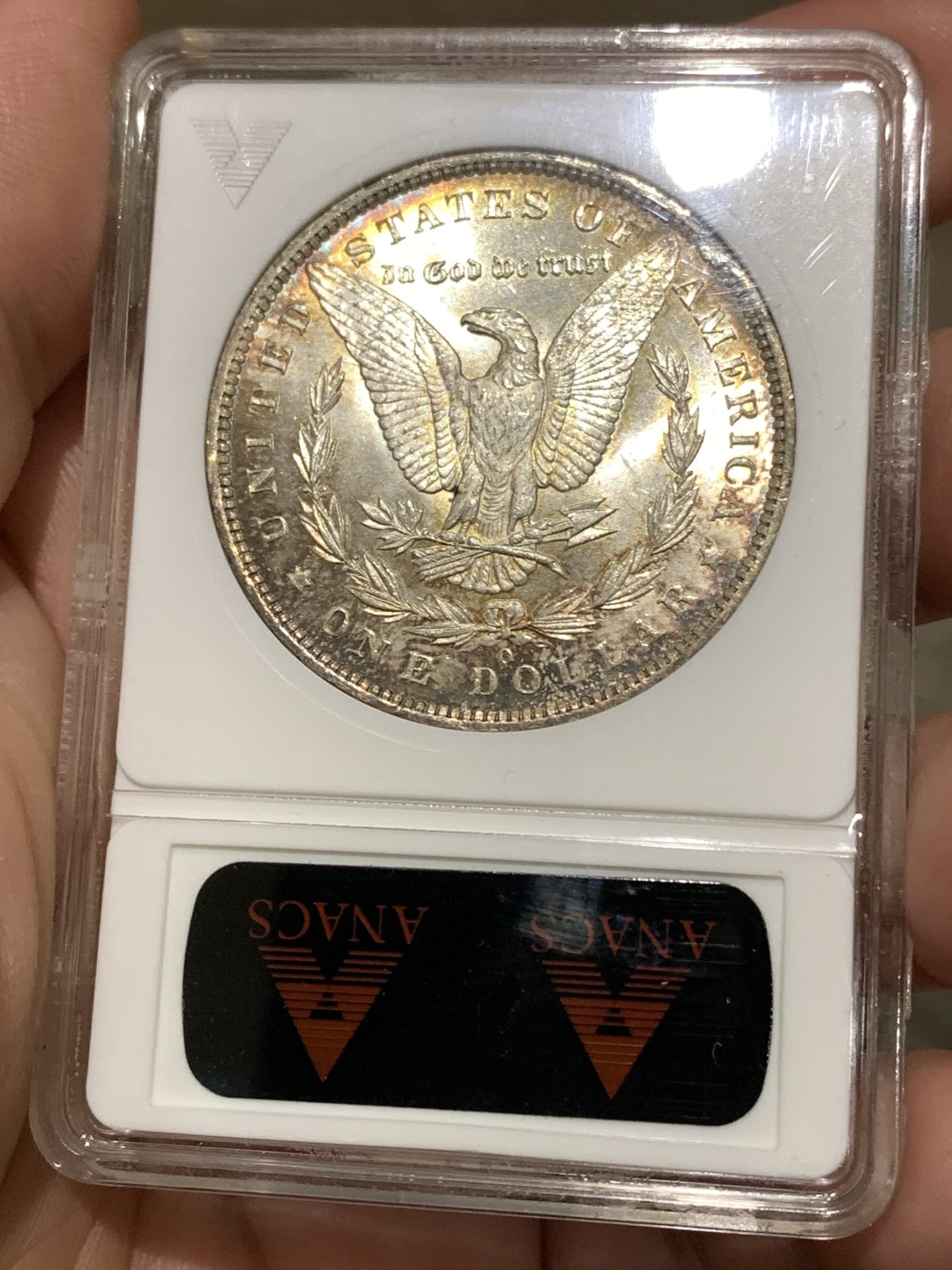 《竞宝斋》第167场-周日，周一，周四 3场 (全场包邮) ANACS-MS64 1885年 美国 摩根币 一美元 绝版小白盒 感觉换盒能加分的状态 绝美包浆