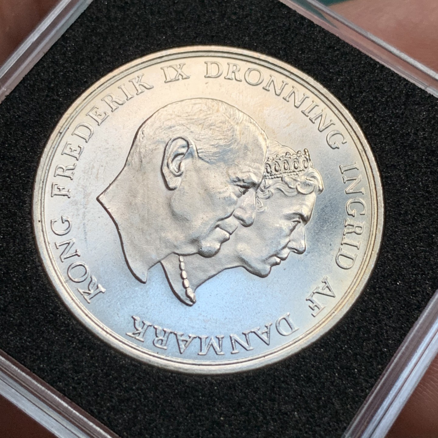 《竞宝斋》第167场-周日，周一，周四 3场 (全场包邮) 1960年 丹麦国王 银婚5克朗银币