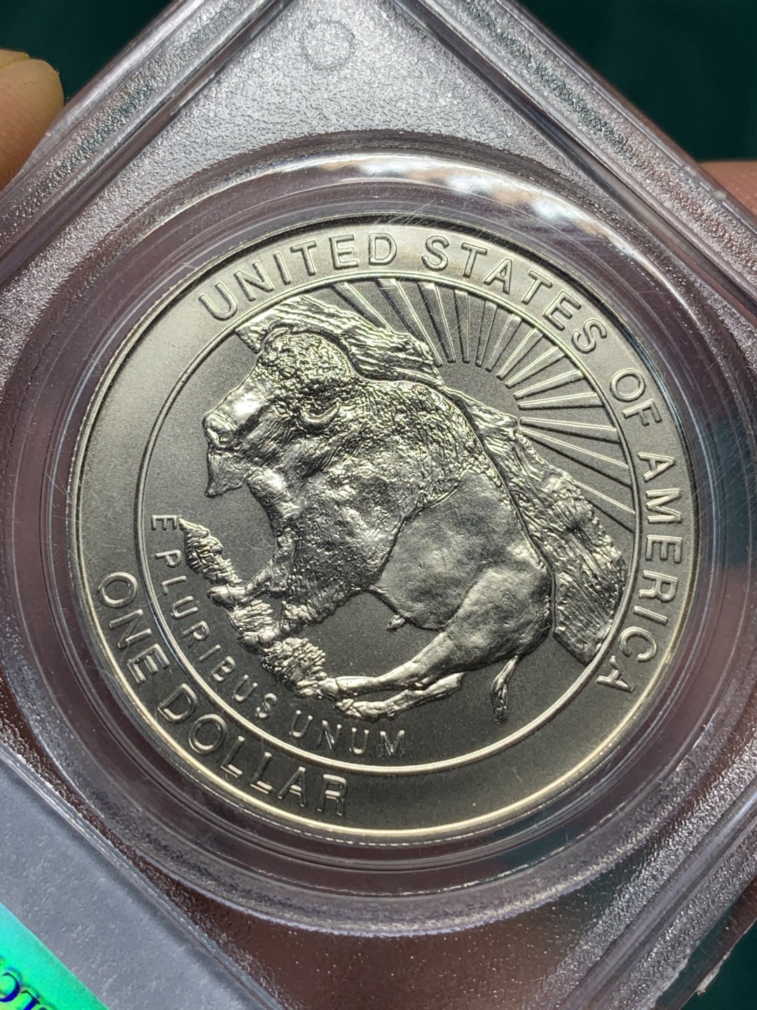《竞宝斋》第167场-周日，周一，周四 3场 (全场包邮) PCGS-MS69 美国 1999年黄石公园纪念银币 图案为精美的喷泉、野牛图案