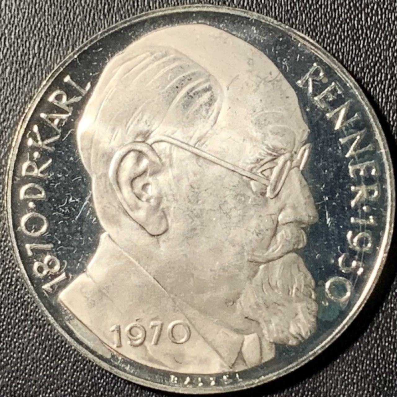 紫瑗钱币——第294期拍卖 奥地利 1970年 总统卡尔蕾纳 诞辰100周年 50先令 20克 0.9银 精制