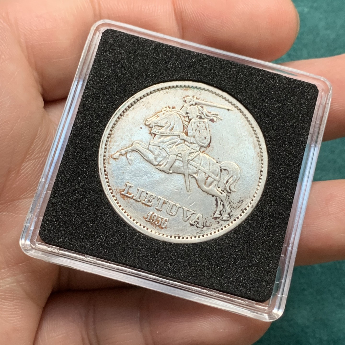 《竞宝斋》第167场-周日，周一，周四 3场 (全场包邮) 1936年立陶宛10立特骑马银币